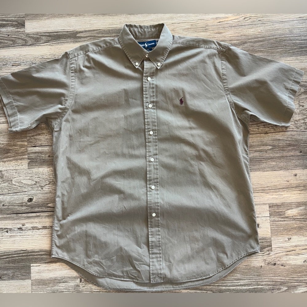 Vintage Ralph Lauren Blake Shirt Mens L Button Down Short Sleeve